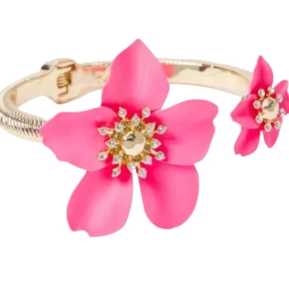 Lilly Pulitzer NEW IN BAG! ‘Roxie Pink’ Orchid Flower Bracelet NWT - Picture 6 of 9